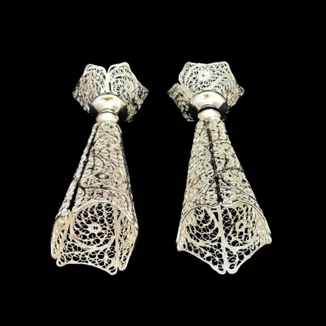 گلدان ملیله کاری با آبکاری نقره پک دو عددی به همراه باکس هدیه (خرید مستقیم و بدون واسطه از تولیدی)