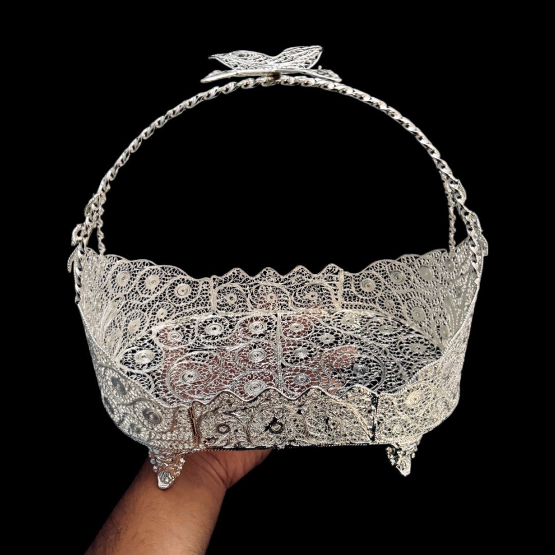 ظروف ملیله کاری کشکول تخت دسته زنبیل