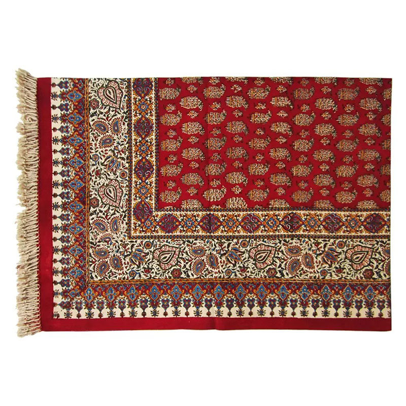 رومیزی قلمکار ممتاز طرح زرشکی سایز 100 در 150