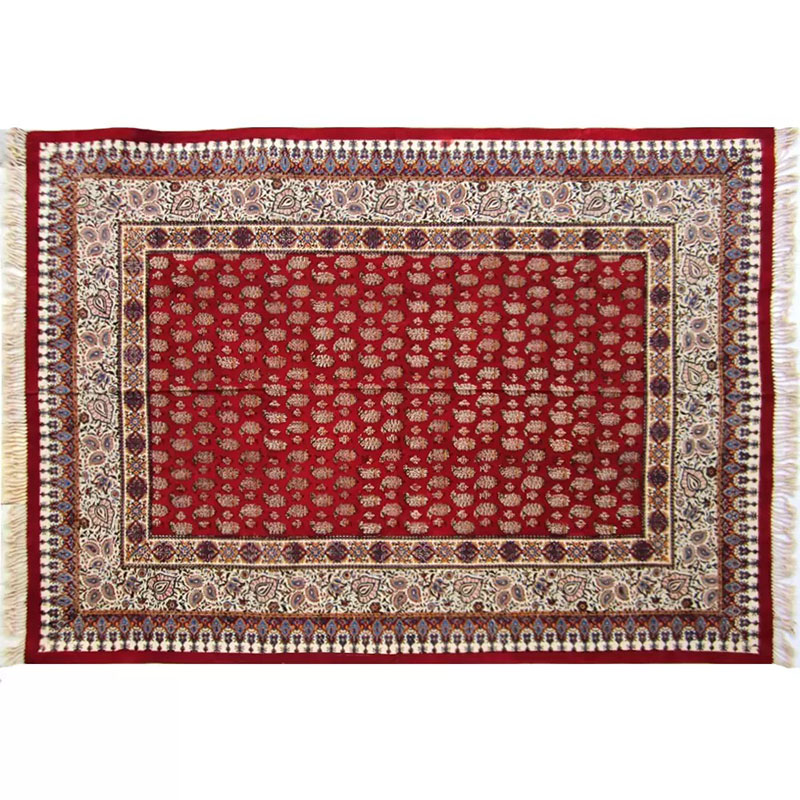 رومیزی قلمکار ممتاز طرح زرشکی سایز 100 در 150