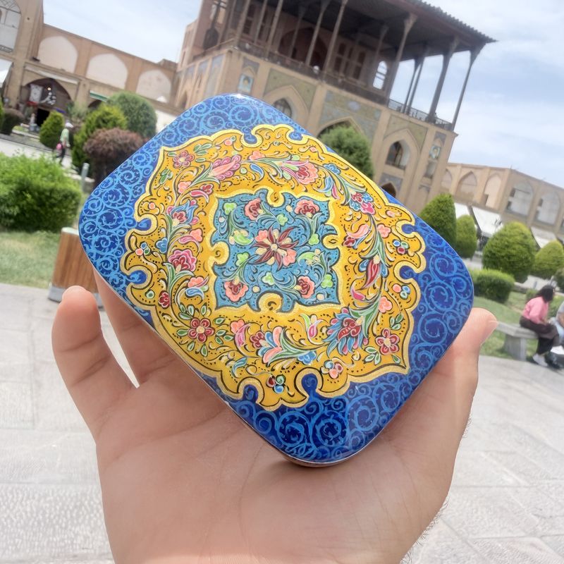 جعبه خاتم کاری جاکارتی کشویی مدل مینیاتور اسلیمی 5