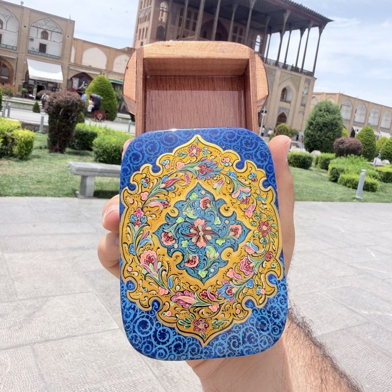 جعبه خاتم کاری جاکارتی کشویی مدل مینیاتور اسلیمی 5