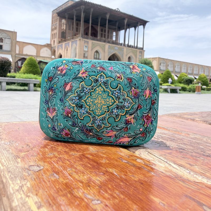 جعبه خاتم کاری جاکارتی کشویی مدل مینیاتور اسلیمی 6