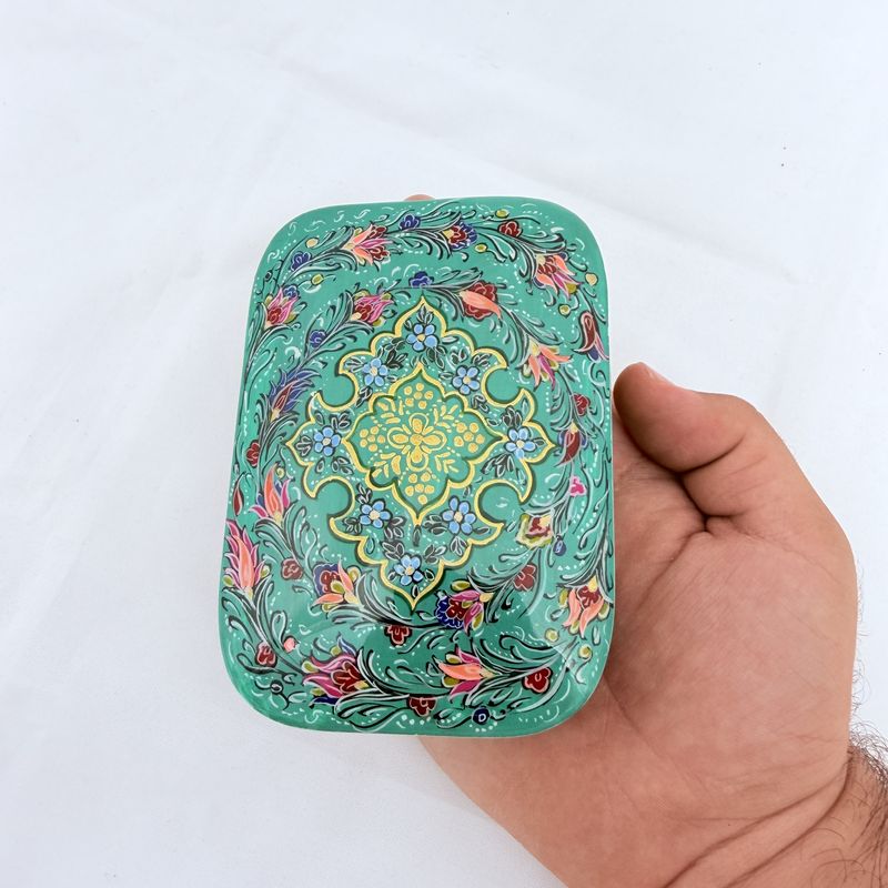 جعبه خاتم کاری جاکارتی کشویی مدل مینیاتور اسلیمی 6