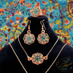 ست زیورآلات مسی فیروزه کوبی مدل 10 - Image 5