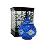 قندان میناکاری مسی به همراه پلکسی مشبک - Image 9