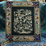 تابلو قلمزنی رومیزی با قاب گل وبلبل 30در40 - Image 9