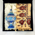 ست هدیه میناکاری شکلات خوری و رومیزی قلمکاری - Image 20
