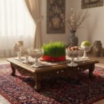 هفت سین ملیله کاری لب گرد مجموعه 6 عددی