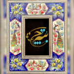 آینه نقاشی مینیاتور گل و مرغ برجسته - Image 3