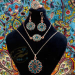 ست زیورآلات مسی فیروزه کوبی مدل 5 - Image 4