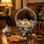 ظروف ملیله کاری کاسه آجیل خوری نقلی لبه گرد زنبیل