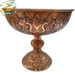 آجیل خوری قلمزنی مسی ظریف 20سانتی - Image 4