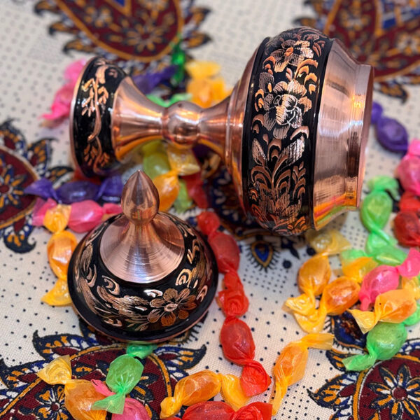 شکلات خوری مسی الماس تراش20 سانتی به همراه جعبه - Image 8