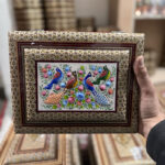 جعبه قرآن خاتم کاری اعلاء ( جا قرآنی ) گل و بلبل - Image 2