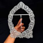 قاب آینه ملیله کاری نقره طرح بیضی سایز بزرگ - Image 5