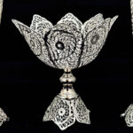 کاسه ملیله کاری شماره 1 و گلدان ملیله کاری تنه خمری - Image 5