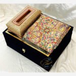ست هدیه خاتم کاری ترمه و جعبه دستمال اعلا - Image 4