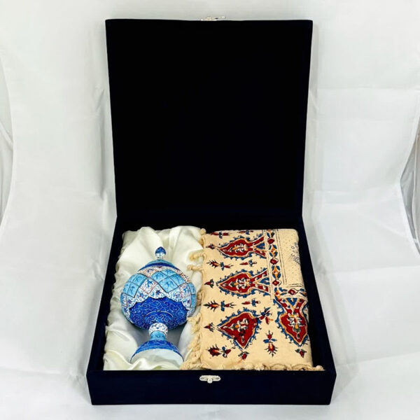 ست هدیه میناکاری شکلات خوری و رومیزی قلمکاری - Image 17