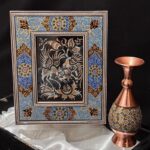 پک هدیه جفت گلدان تابلو اسلیمی خاتم کاری - Image 5