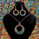 نیم ست زیورآلات مسی فیروزه کوبی مدل سه - Image 3