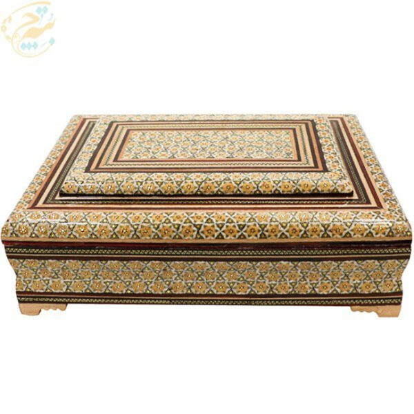 پک هدیه جفت گلدان و جاقرآنی خاتم کاری - Image 6