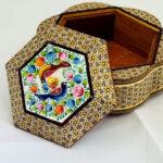 شکلات خوری (جاشکلاتی) خاتم کاری گل و مرغ متوسط - Image 5
