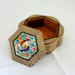 شکلات خوری (جاشکلاتی) خاتم کاری گل و مرغ کوچک - Image 7