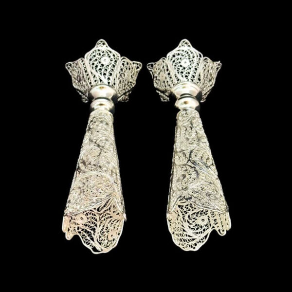 پک هدیه صنایع دستی ملیله کاری گلدان مدادی و ترمه - Image 7