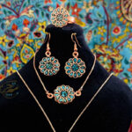 ست زیورآلات مسی فیروزه کوبی مدل 5 - Image 3