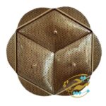 شکلات خوری خاتم کاری سه درب مدل سیمی طرح گلی شش ضلعی سایز 23در23