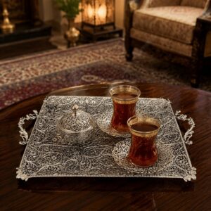 ظروف ملیله کاری سینی مستطیلی بزرگ
