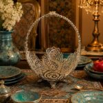 ظروف ملیله کاری کشکول زنبیل دسته دار