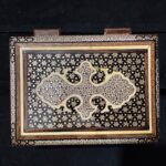 جعبه خاتم کاری توپی 14در22 سانتی  لولایی داخل راش - Image 5
