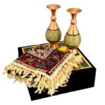 ست هدیه اداری خاتم کاری گلدان و رومیزی قلمکاری - Image 4