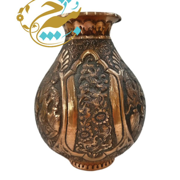 گلدان قلمزنی  امضا دار - Image 3
