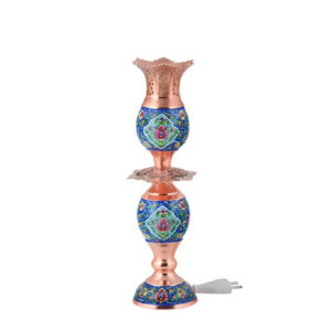 شمعدان مس و پرداز مدل لاله سایز کوچک