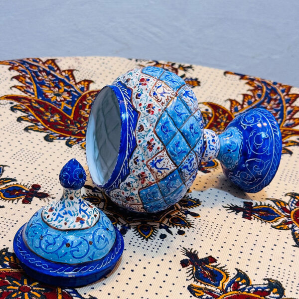 شکلات خوری پایه دار میناکاری روی مس - Image 4