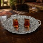 ظروف ملیله کاری سینی بیضی بزرگ
