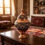 شکلات خوری سیبی مسی الماس نقره 30سانتی متری