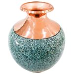 گلدان فیروزه کوبی مسی مدل بلونی 25 - Image 4