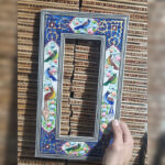 آئینه خاتم کاری و مینیاتور 20 در 34 سانتی متری دیوارکوب و رو میزی - Image 3