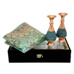 ست هدیه اداری ترمه و گلدان مس و فیروزه - Image 6