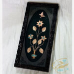 تابلو گل مسی فیروزه کوبی سه گل پروانه - Image 3