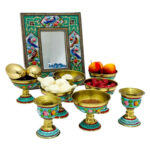 ست هفت سین میناکاری طرح برجسته سبز فیروزه ای - Image 2