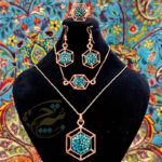 ست زیورآلات مسی فیروزه کوبی مدل 11 - Image 3