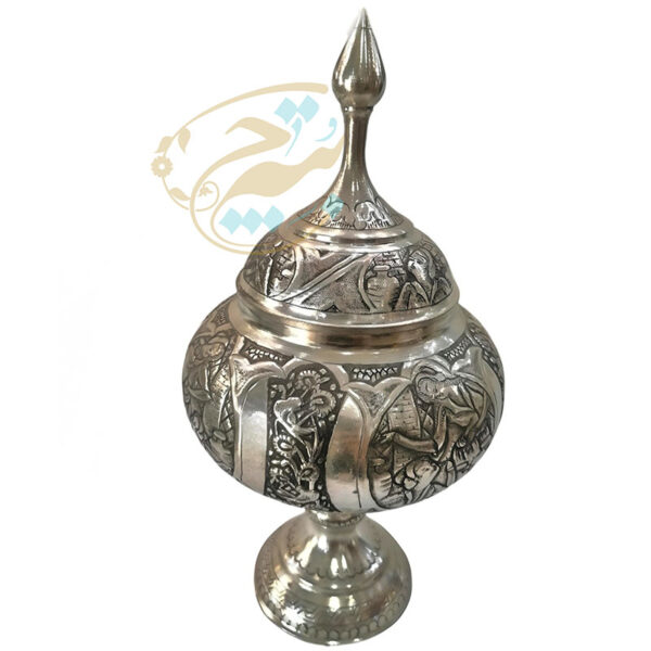 گز خوری  قلمزنی مدل بزم  و چهره(شکلات خوری پایه دار) - Image 3