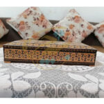 جعبه خاتم کاری 10در20 کارد و چنگال لولایی داخل مخمل - Image 5