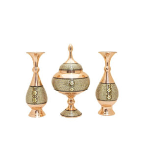 ست گلدان20 و شکلات خوری خاتم کاری