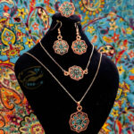 ست زیورآلات مسی فیروزه کوبی مدل 10 - Image 6